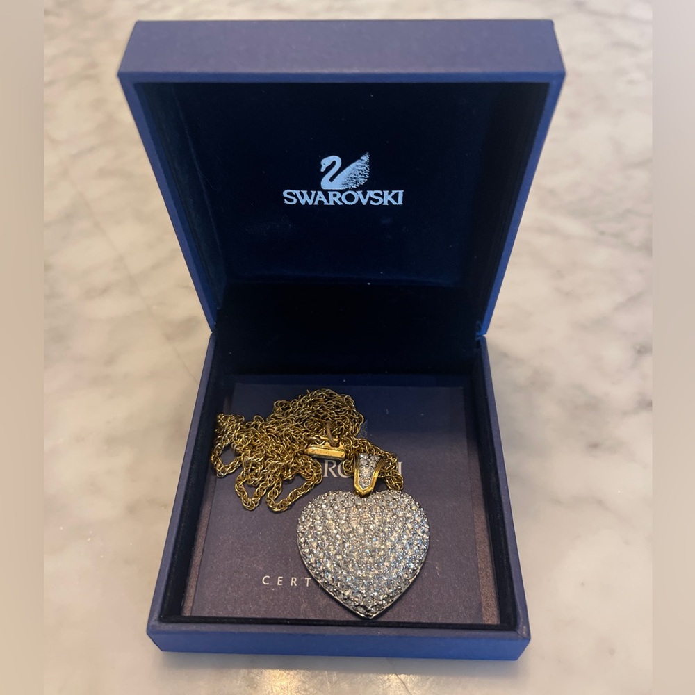 Swarovski Gold Heart Pendant Necklace